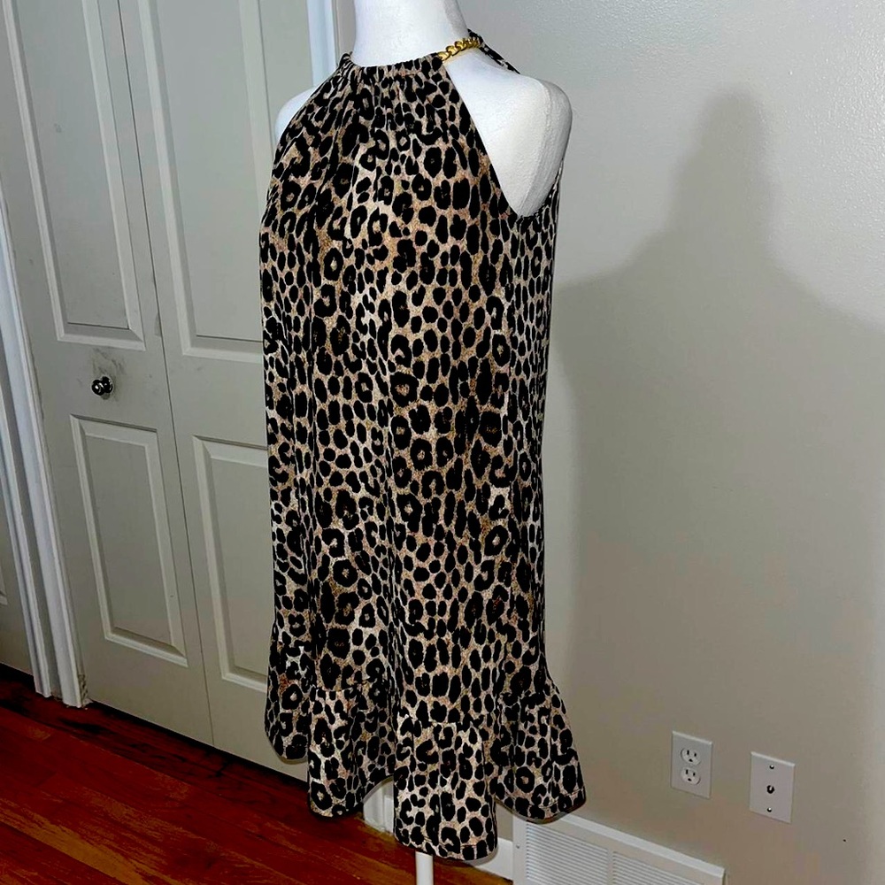 Michael Kors Gold Chain Halter Dress